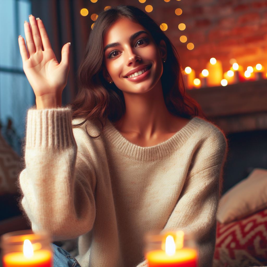 Mujer latina muy hermosa levantando la mano para hacer una pregunta