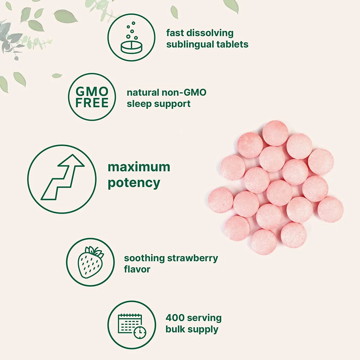 Melatonina 20mg. Características generales: Máxima potencia, delicioso sabor.