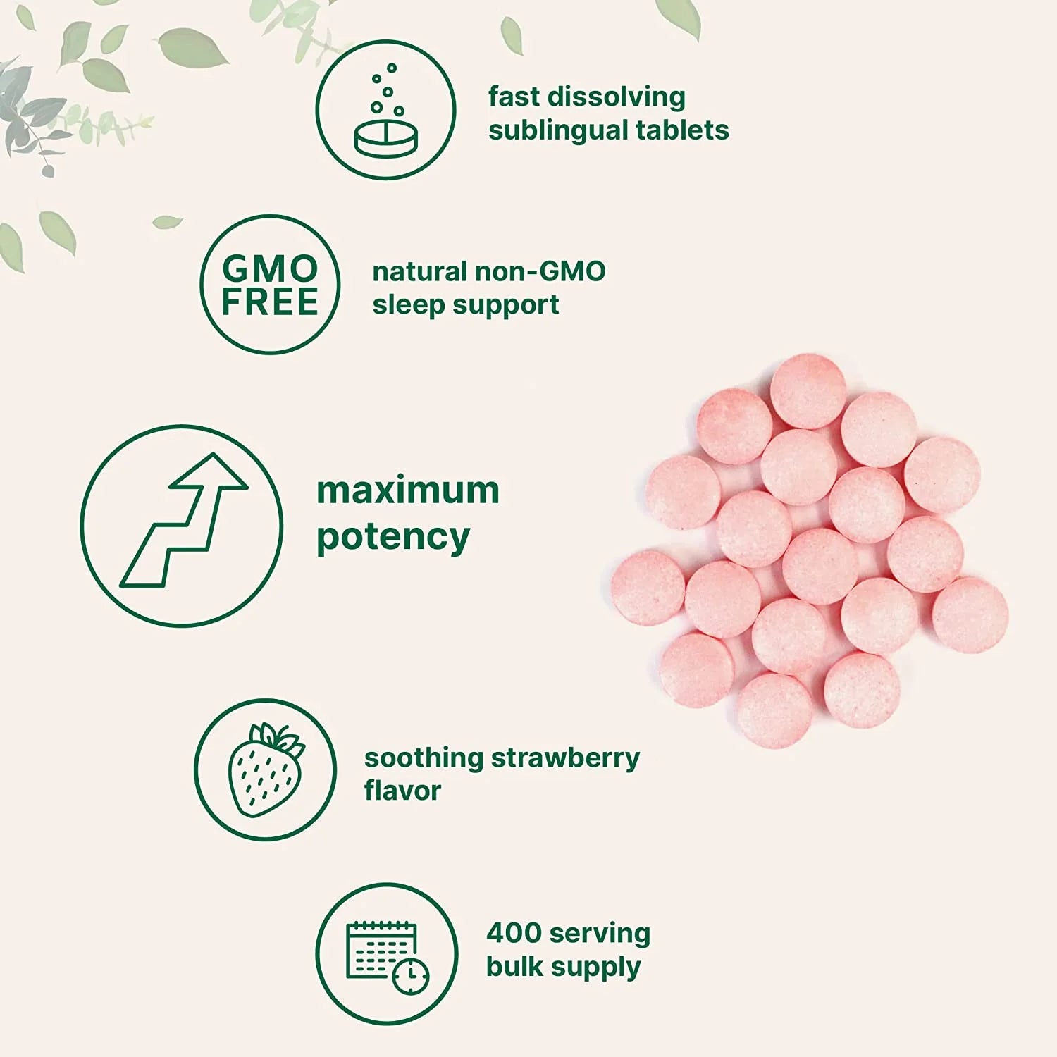 Melatonina 20mg. Características generales: Máxima potencia, delicioso sabor.